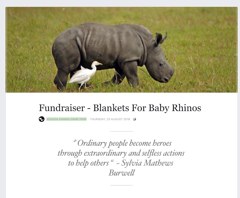Read more about the article Fundraiser – Kragga Kamma Game Park